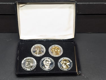 Lot of 5 Presidential Commemorative Tokens in Display Box