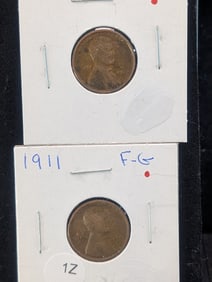 1911 & 1912 Lincoln Wheat Cents