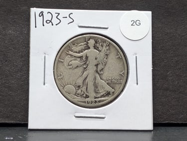 1923-S Walking Liberty 50c. 90% Silver. Tough Date