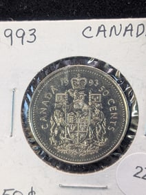 1993 Canada Half Dollar, only 393K minted, books $45 in MS66