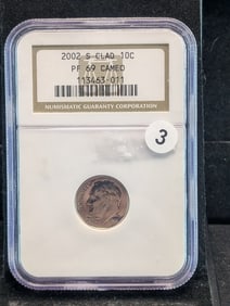 2002 S Clad Roosevelt Dime Proof 69 Cameo by NGC