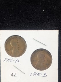 1915-D & 1916-D Lincoln Wheat Cents