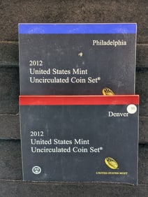 2012 P&D U.S. Mint Uncirculated Coin Set w/ATB Quarters $13.82 Face Value