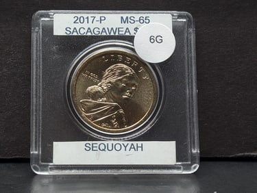 2017 GEM BU Sacagawea Golden Dollar "Sequoyah"