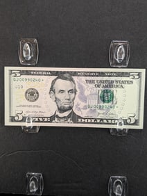 2021 Five Dollar FRN Star Note w/Lower S.N. Crisp