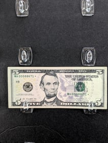 2013 Five Dollar FRN Star Note Low S. N. Three Zeros to start