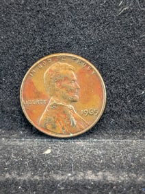 1965 Lincoln Memorial Penny, Large Chips On Lincoln's Jacket