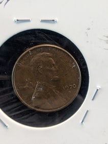 1970-D Lincoln Memorial Penny, Tapered Planchet, Missing Lettering And Detail On Reverse.