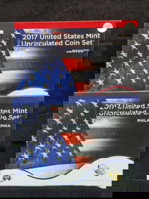 2017 P&D U.S. Mint Uncirculated Coin Set w/ATB Quarters $5.82 Face Value