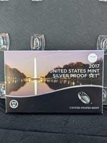 2017-S "Silver" Proof Set w/ ATB Quarters, Five 90% Silver Quarters (10 Coin Set)