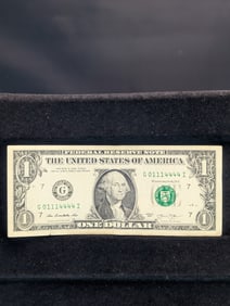 2013 U.S. $1 Federal Reserve Note, Trinary Note, Fancy Serial Number.