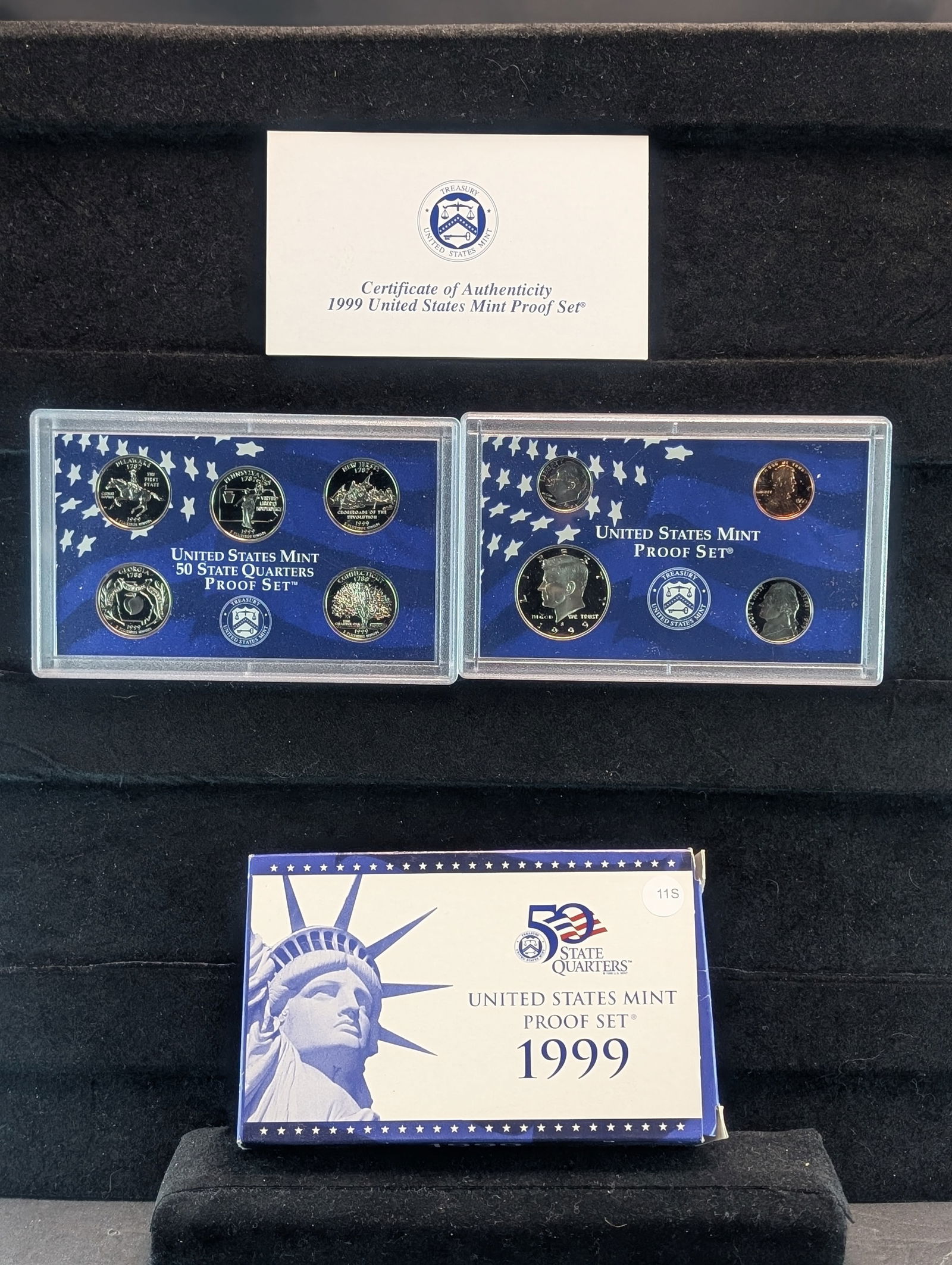 1999 -S U.S. Mint Proof Set First Year for the State Quarters w/ OGB & COA (1 of 5)