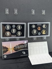 2018-S Silver" Proof Set w/ ATB Quarters, Five 90% Silver Quarters ( 10 Coins)