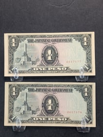 Two One Peso Notes The Japanese Government
