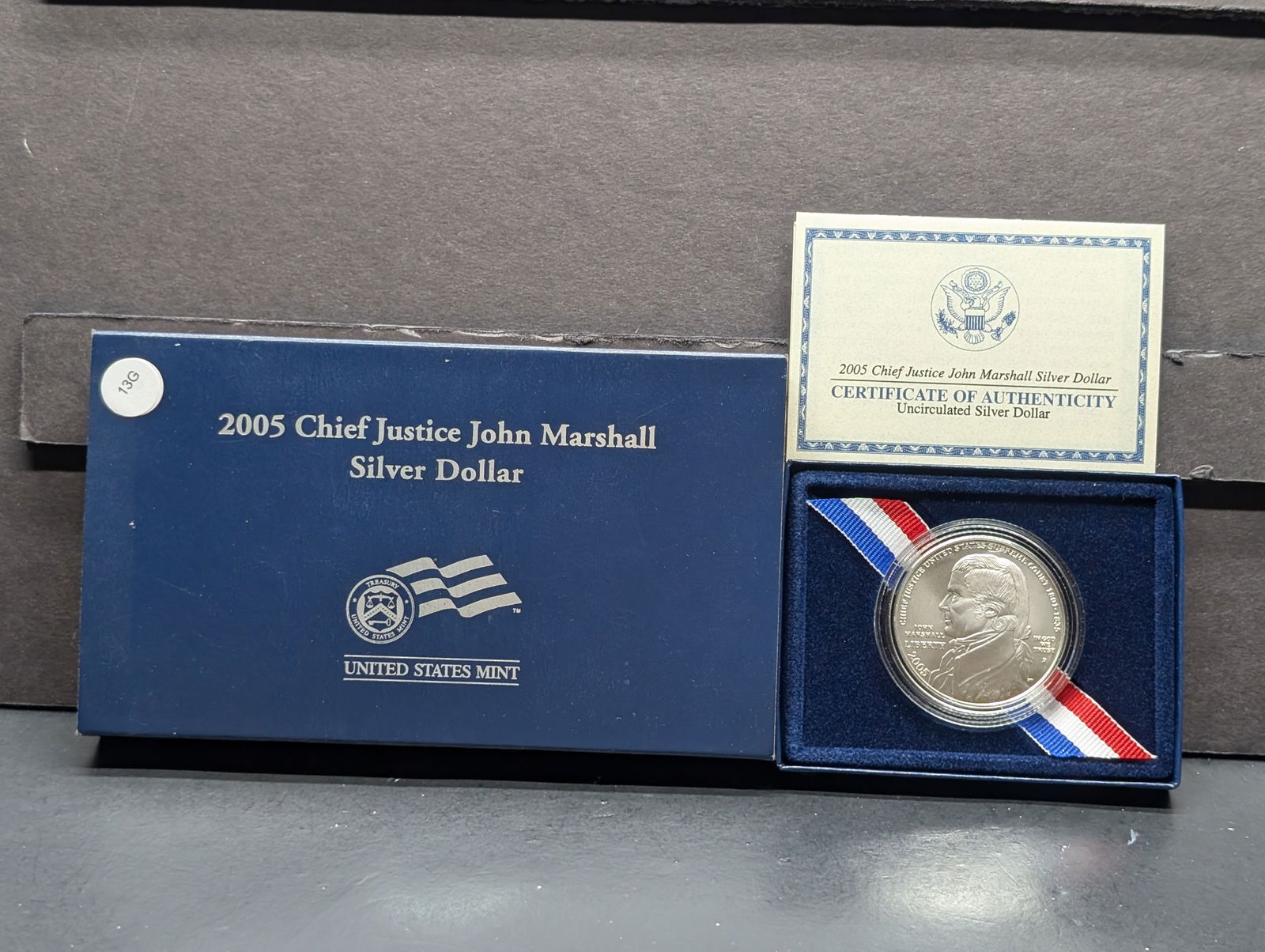 2005-P US Mint Justice John Marshall 90% Silver Dollar. ONLY 400k Minted. OGP/COA: 2005-P US Mint Justice John Marshall 90% Silver Dollar. ONLY 400k Minted. OGP/COA