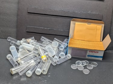 Lot of Approx 45 Coin Collectors Tubes, and 250 #1 Coin Envelopes
