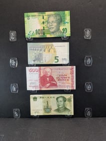 (4) Foreign Notes, Iceland, Euro, South Africa, China