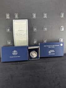 2005-P Chief Justice John Marshall Silver Dollar in OGP w/ COA 90% Silver