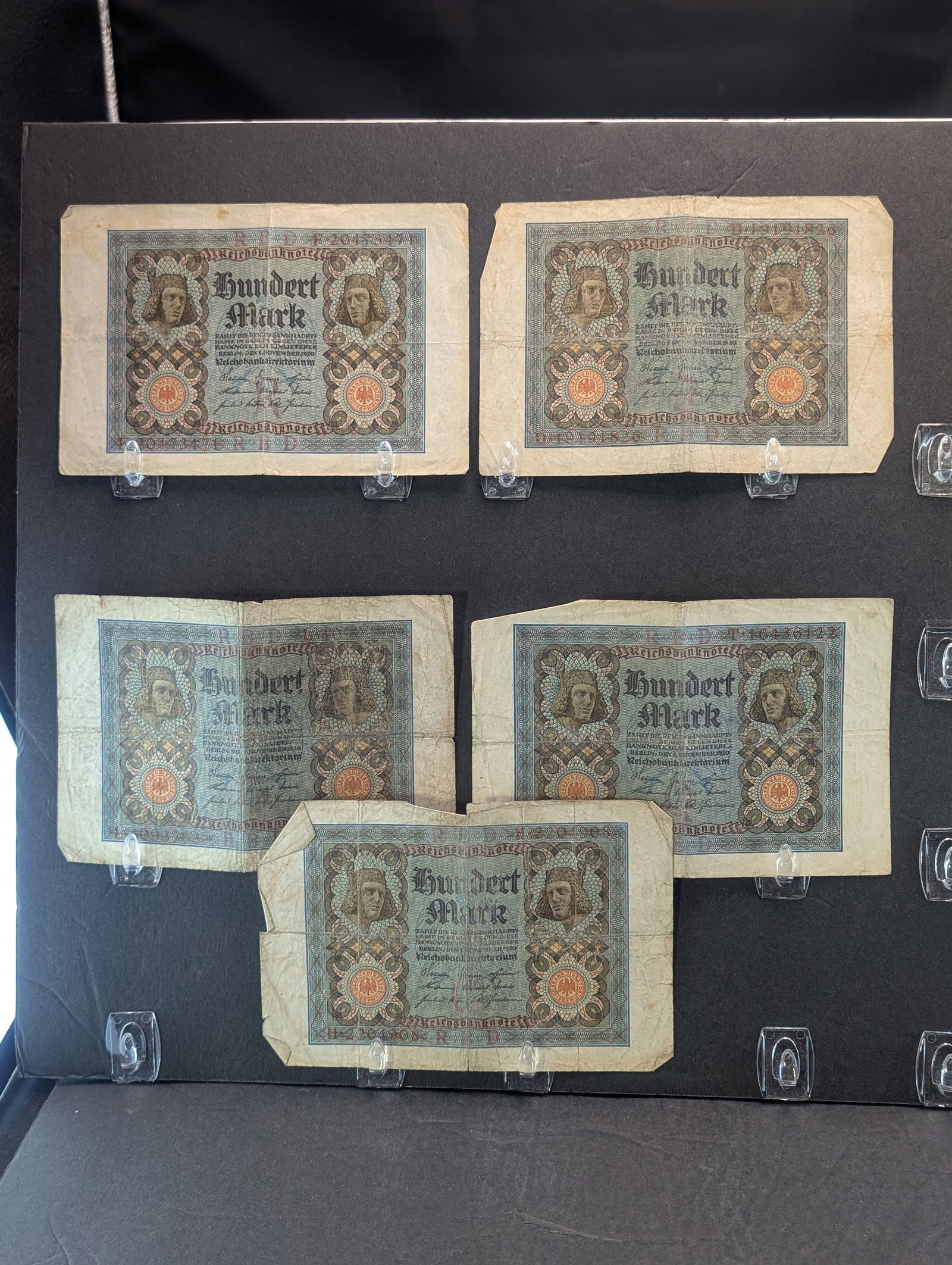 Five 1920 Germany 100 Mark Notes Reichsbanknote (1 of 6)