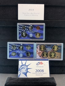 2008 -S U.S. Mint Proof Set w/State Quarters & Presidential Dollars, OGB w/COA (14 Coin Set)