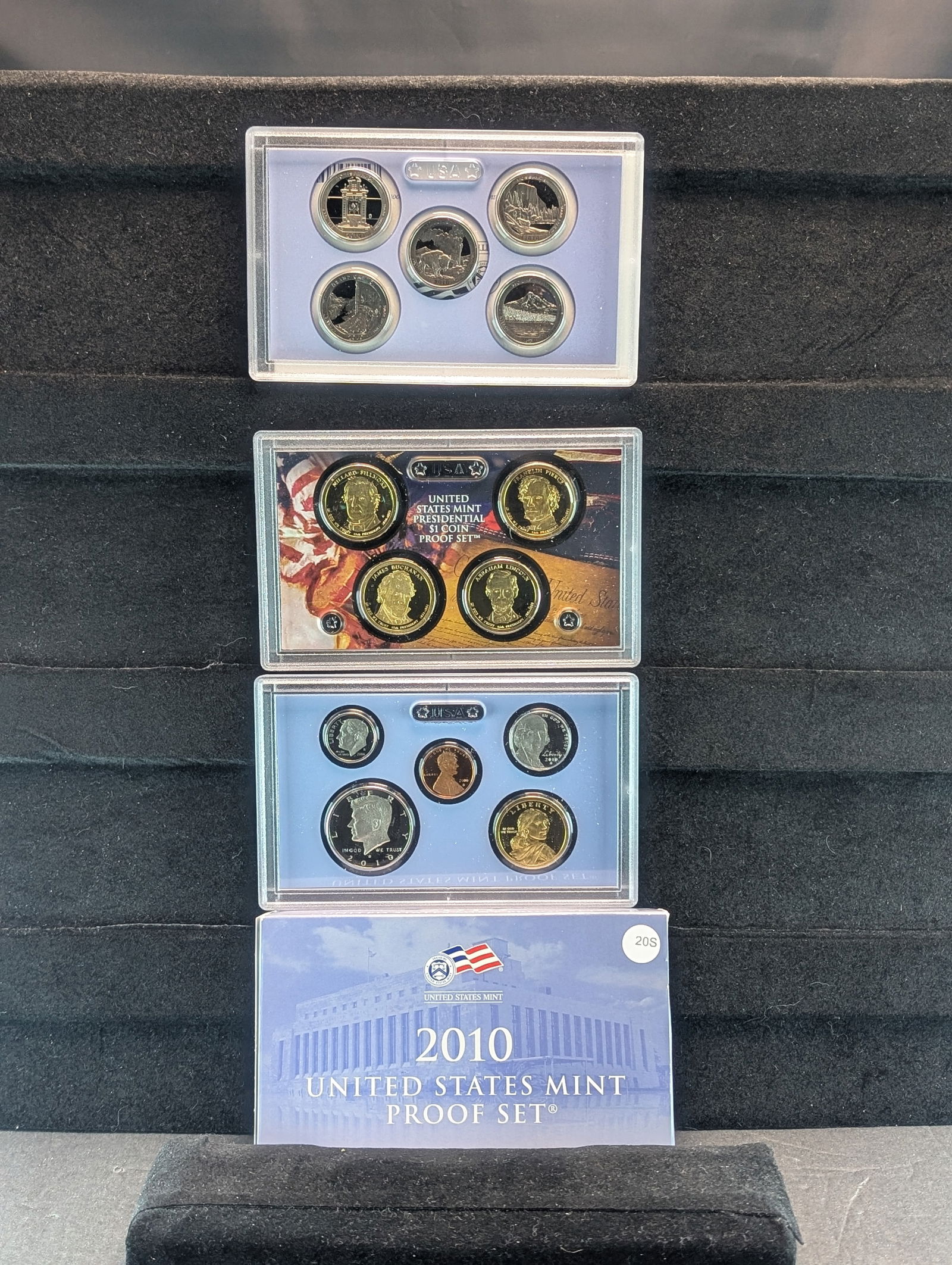 2010-S U.S. Mint Proof Set w/First Year ATB Quarters & Presidential Dollars, OGB w/COA, Great Law of (1 of 4)