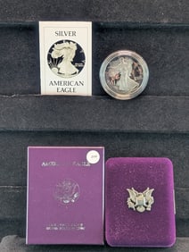 1986-S Proof American Silver Eagle, Key Date, First Year -.999 Fine Silver, One Troy Ounce W/COA in