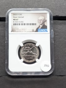 2023-D Maria Tallchief Quarter. NGC MS67 Top Tier Grader