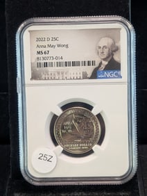 MS67 2022-D Anna May Wong Quarter (Graded by NGC)