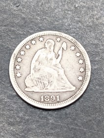 1891 Seated Liberty 25c. Nice Type Coin. Nice Details. Tough