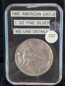 1990 American "Silver" Eagle, .999 Fine Silver - One Troy Ounce