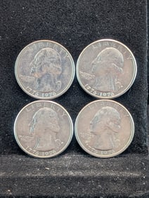 1976 P&D AU and 1976 P&D Circulated Bicentennial Washington Quarters