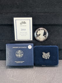 2010-W American Silver Eagle. 99.9 Fine Silver One Troy Ounce W/COA in OGP