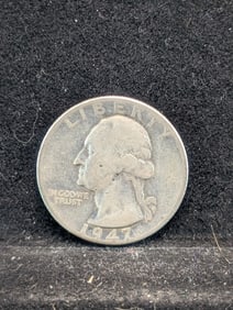 1947, 90% Silver, (EF-2 Years After WWII) Washington Quarter, 78 years Old!