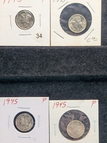 (4) 1945 P Mercury Dimes