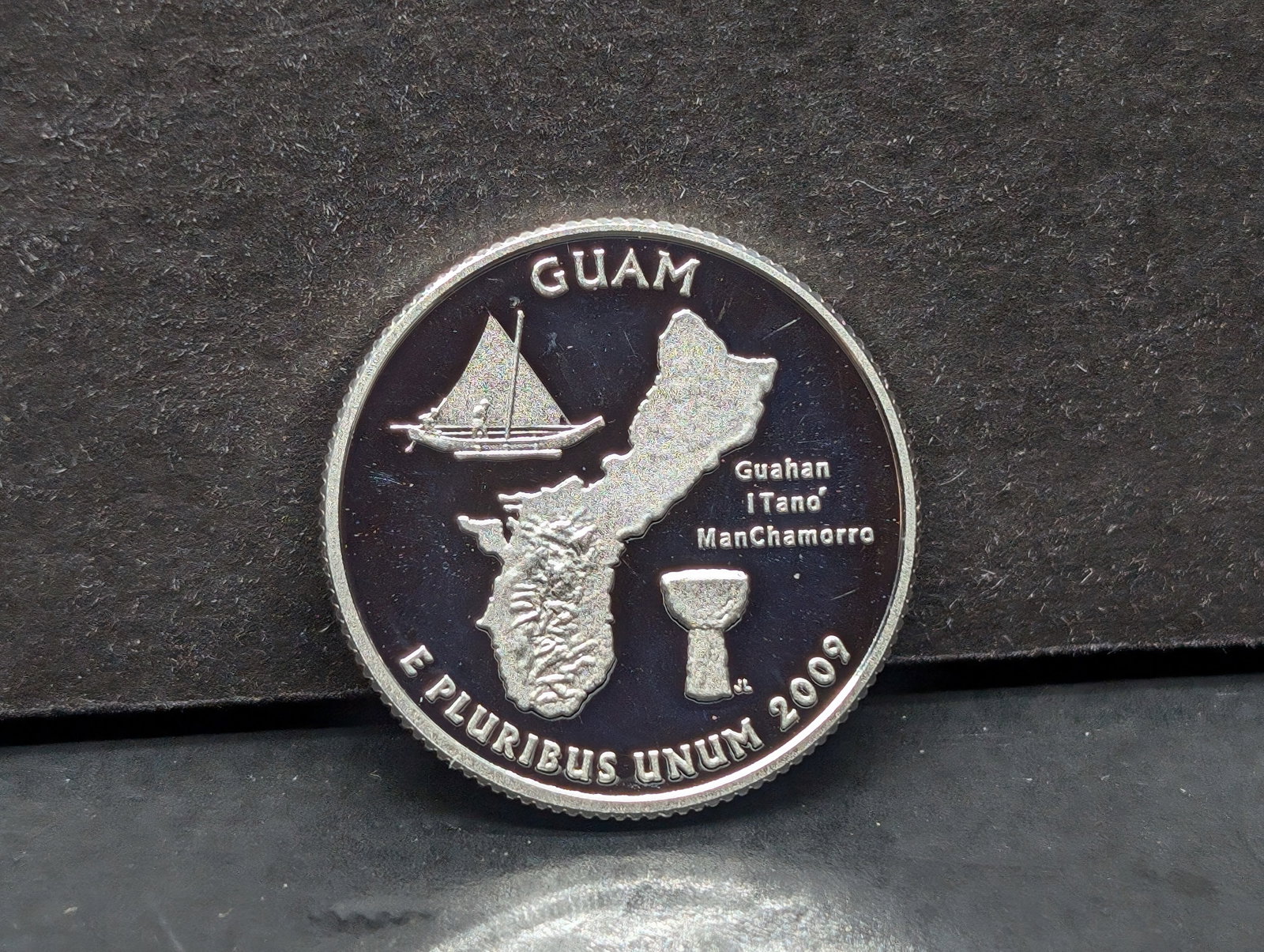2009-S Guam Proof 90% Silver ATB Quarter. High Book Value: 2009-S Guam Proof 90% Silver ATB Quarter. High Book Value