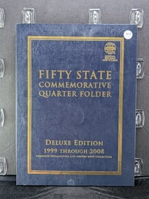 Whitman 50 State Quarter Folder Deluxe Edition W/ 113 Coins - 1999 through 2008 - Not a Complete P&D