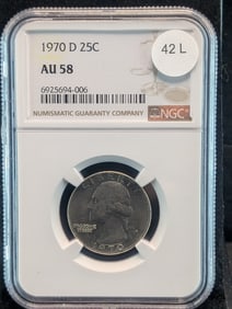 1970-D Washington Quarter, NGC AU 58