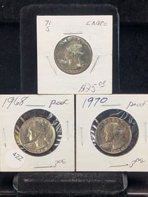 1968-S, 1970-S, & 1971-S "Proof" Washington Quarters