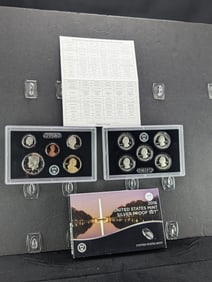 2018-S Silver US Proof Set w/ATB Quarters in OGP w/ COA (10 Coins ) Seven are 90% Silver