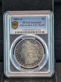 1881-O Morgan Silver Dollar, PCGS Altered Surface UNC Details