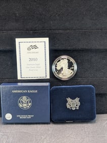 2010-W American Silver Eagle. 99.9 Fine Silver One Troy Ounce W/COA in OGP