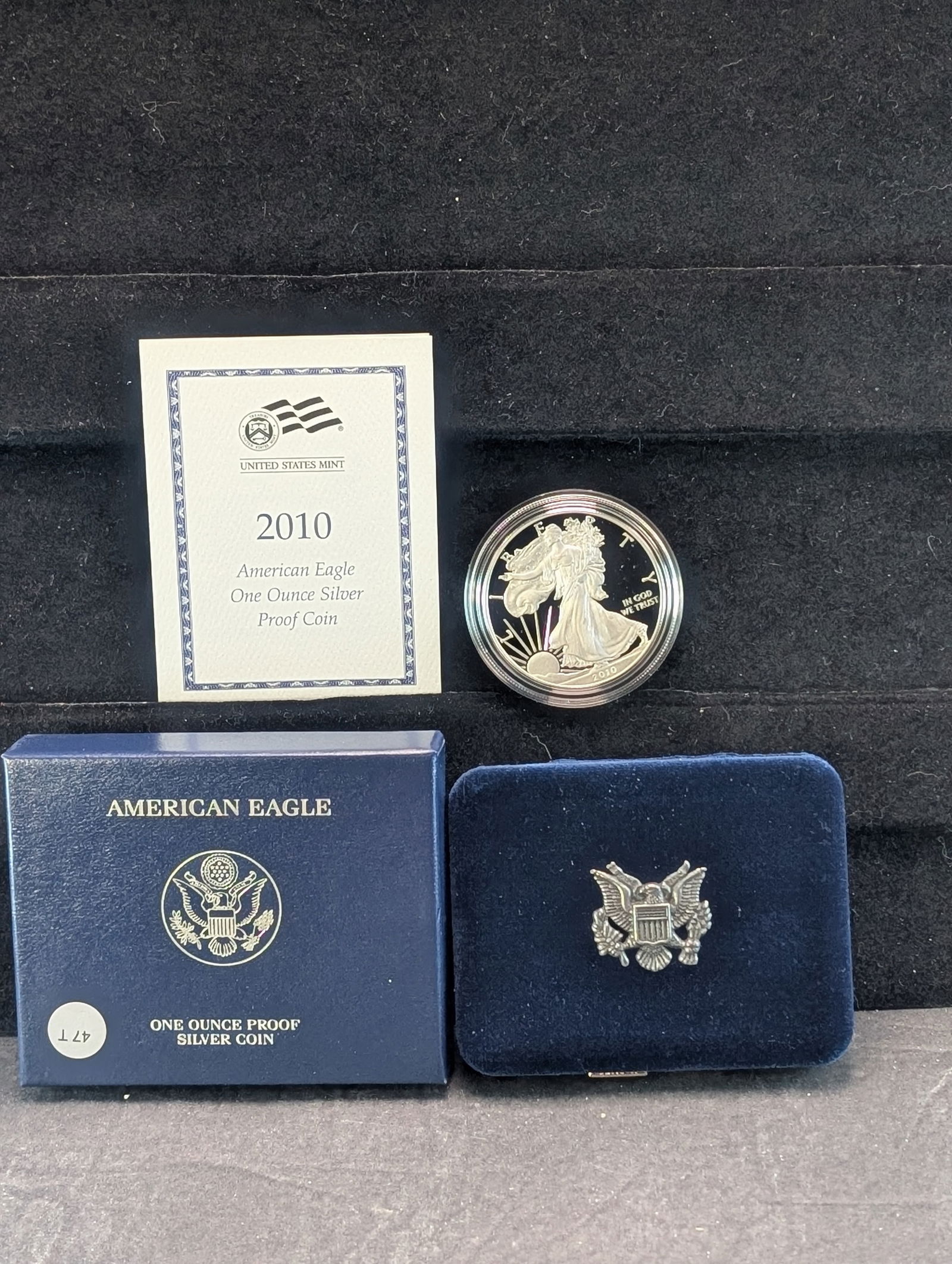 2010-W American Silver Eagle. 99.9 Fine Silver One Troy Ounce W/COA in OGP (1 of 4)