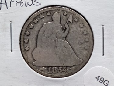 1854-O Seated Liberty 50c. w/Arrows. TOUGH Type Coin. Low Mintage