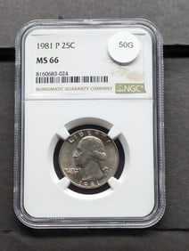 1981-P Washington 25c. NGC MS66. Top Tier Grader. High Grade