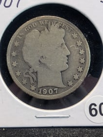 1907 S Barber Half Dollar