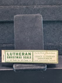 (9)1951 Lutheran Christmas Seals Grace Lutheran Sanatorium, San Antonio TX "Witnessing for Christ by
