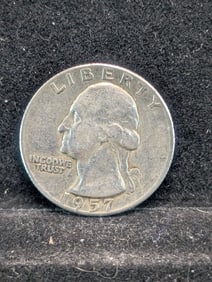 1957, 90% Silver, (High Grade) Washington Quarter, 68 years Old!