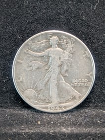1942, 90% Silver, (WWII ERA-Nice Grade) Liberty Half, 83 years old