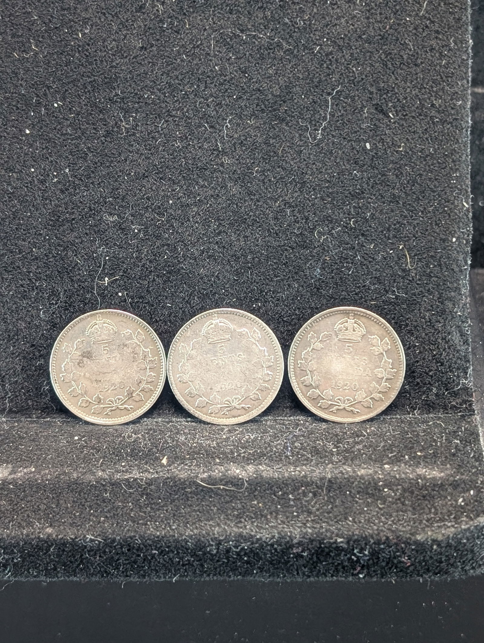 (3)-1920 (.800 Silver), Canada 5 cents, 105 Years Old! (1 of 2)