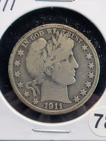1911 P Barber Half Dollar